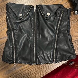 Edikted Leather Bandeau Top